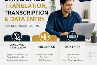professional translation, transcription data entry