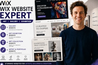 build wix art gallery exhibition and wix art collection website
