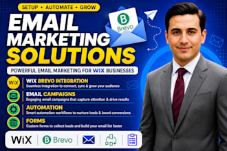 set up wix brevo integration, email campaigns, automation, forms, landing pages