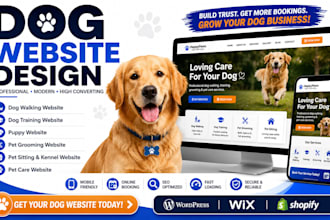 build dog website, dog walking, dog training, puppy and pet care website