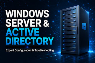 install, configure or fix windows server, active directory, gpo, dns and dhcp