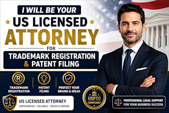 be your US licensed attorney for trademark registration and patent filing