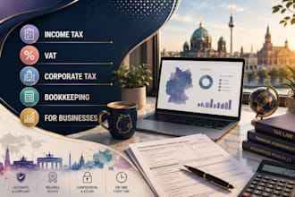 german tax return, vat, income tax, corporate tax, bookkeeping for businesses