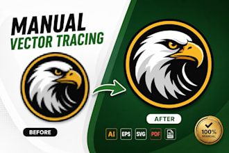 vector tracing, replicate, vectorize logo or image, and convert to vector file