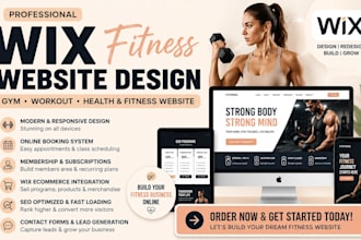 design wix fitness website wix gym website workout website and health website