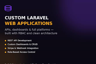 develop a custom laravel web application or API
