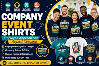 design custom t shirt designs for employee appreciation and company retreat