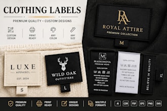 design professional clothing labels, hang tags, care labels