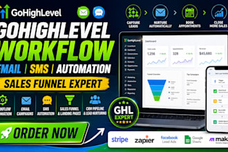 gohighlevel workflow gohighlevel email SMS automation sales funnel ghl expert