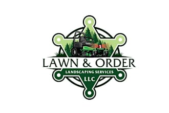 design lawn order landscaping services logo