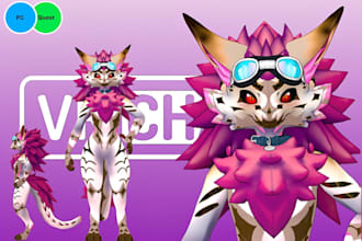 custom 3d vrchat furry avatar fursona vr avatar nsfw avatar with body tracking