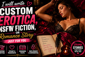 write custom erotica, nsfw fiction, or romance story for you