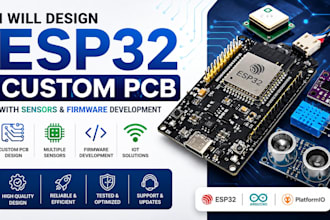 design esp32 custom pcb with sensors and firmware development