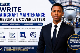 write aircraft maintenance resume, aerospace, public , cover letter, linkedin