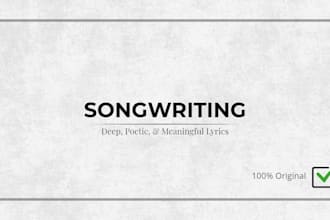 write poetic and emotional song lyrics for your music