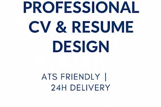 do professional CV, resume and cover letter design