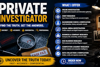 be your private investigator and background checks expert