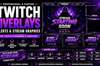 create custom twitch overlays, alerts and stream graphics for obs