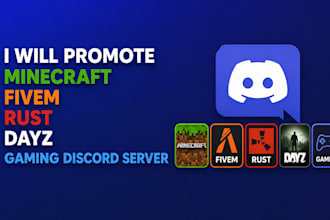 promote minecraft fivem rust dayz gaming discord server