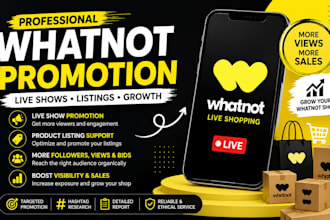 promote your whatnot live show and product listings
