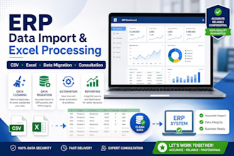 import, clean and migrate erp data using excel or CSV