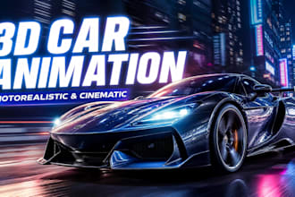 create photorealistic 3d car animation, 3d car modeling for game and automotive