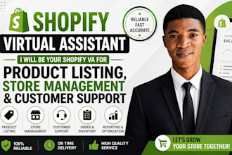 be your shopify VA for product listing, store management and customer support