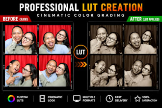 design custom cinematic photobooth luts for lumabooth and dslrbooth