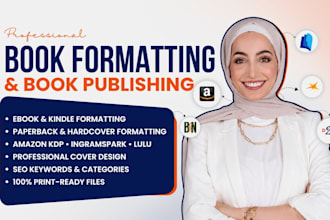format publish ebook on amazon kdp ingramspark lulu book formatting cover design