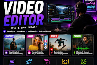 edit cinematic youtube videos, reels, shorts and long form content