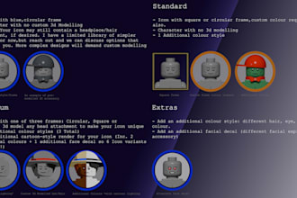 create custom portrait icons in the style of lego game character icons
