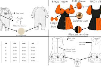 childrenswear designer tech pack babieswear design tech pack kidswear designer