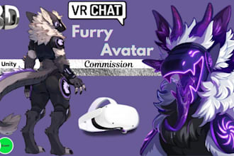 create a custom furry vrchat avatar with toggles, visemes unity vrc optimization