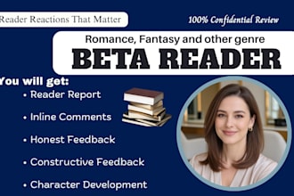 beta read and critique your horror, scifi, and romance manuscript