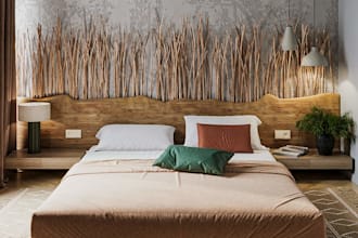 create photoreal 3d bedroom interior rendering