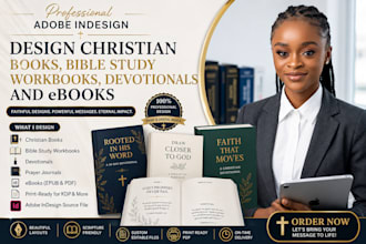 design christian books, bible study workbooks, devotionals in adobe indesign
