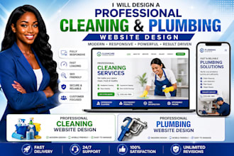 design a professional cleaning service or plumbing website