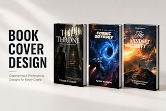 design illustrative book covers for fantasy, scifi, and cyberpunk KDP