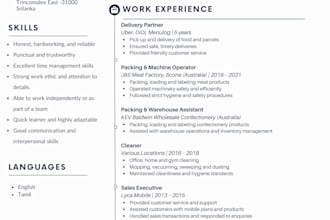 write ats resume and  CV design