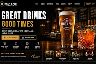 design wix bar website brewery website taproom bar menu cocktail bar website