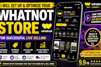 set up and optimize your whatnot store for successful live selling