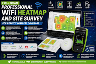 create professional wifi heatmap and site survey for perfect coverage