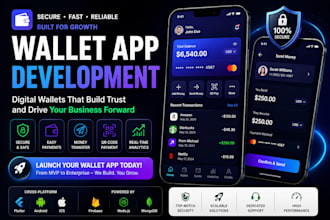 develop a secure digital wallet app for payment, money transfer, fintech startup