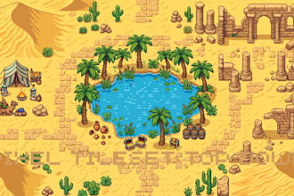 do pixel art tileset top down game asset, pixel sprite props for rpg indie games