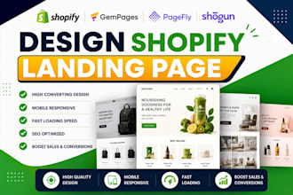 design shopify gempages, shopify landing page using shogun, gempages, pagefly