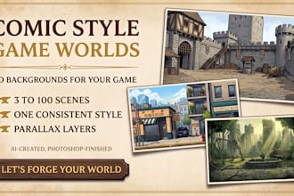 create comic style 2d game backgrounds for your game with the help of ai