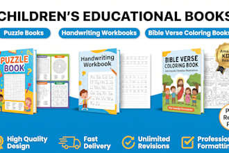 design and format children educational books for amazon KDP