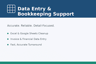 do accurate bookkeeping data entry and spreadsheet cleanup