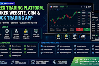 create a forex trading website, stock exchange app, and broker CRM