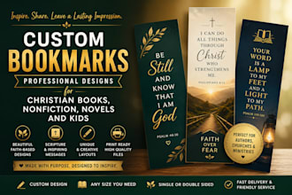 design custom bookmark for christian books, nonfiction, novels and kids